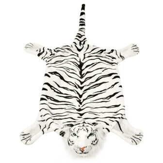 Tijgervloerkleed pluche 144 cm wit 2