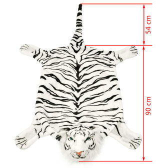 Tijgervloerkleed pluche 144 cm wit 4