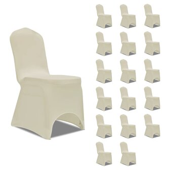 Stoelhoezen  stretch 18 st cr&egrave;me 1