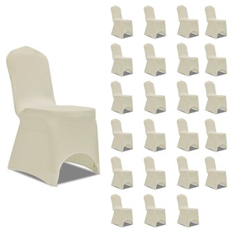 Stoelhoezen stretch 24 st cr&egrave;me 1
