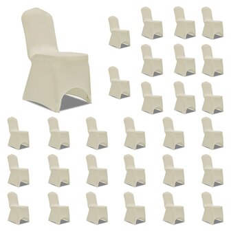 Stoelhoezen stretch 30 st cr&egrave;me 1