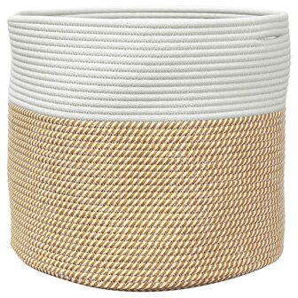 Opbergmand &Oslash; 40x35 cm katoen bruin en wit 5