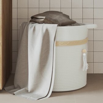 Opbergmand &Oslash; 38x36 cm katoen wit 1