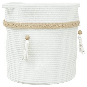 Opbergmand &Oslash; 38x36 cm katoen wit 2