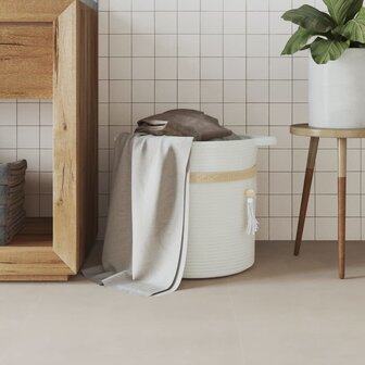 Opbergmand &Oslash; 38x36 cm katoen wit 3