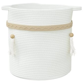 Opbergmand &Oslash; 38x36 cm katoen wit 4