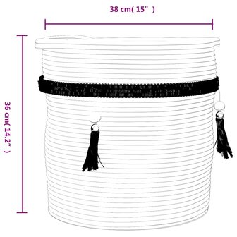 Opbergmand &Oslash; 38x36 cm katoen wit 9
