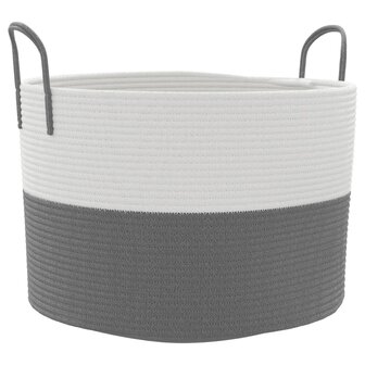 Opbergmand &Oslash; 51x33 cm katoen grijs en wit 2