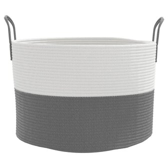 Opbergmand &Oslash; 51x33 cm katoen grijs en wit 4