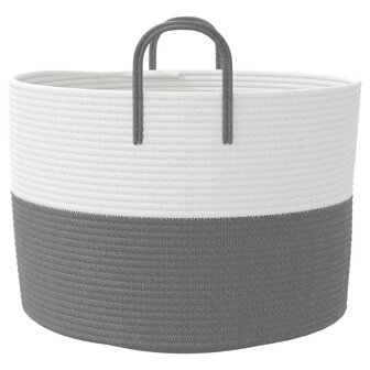 Opbergmand &Oslash; 51x33 cm katoen grijs en wit 5