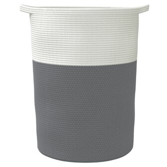 Opbergmand &Oslash; 49x65 cm katoen grijs en wit 4