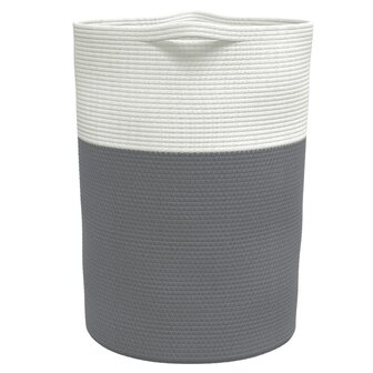 Opbergmand &Oslash; 49x65 cm katoen grijs en wit 5