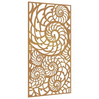 Wanddecoratie tuin schelpenontwerp 105x55 cm cortenstaal 2