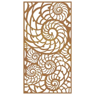 Wanddecoratie tuin schelpenontwerp 105x55 cm cortenstaal 4