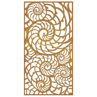 Wanddecoratie tuin schelpenontwerp 105x55 cm cortenstaal 5