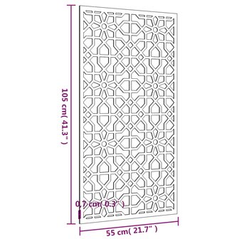 Wanddecoratie tuin Moors ontwerp 105x55 cm cortenstaal 8