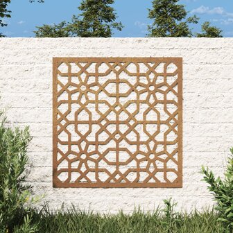 Wanddecoratie tuin Moors ontwerp 55x55 cm cortenstaal 1