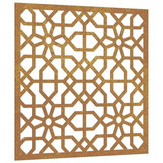 Wanddecoratie tuin Moors ontwerp 55x55 cm cortenstaal 2