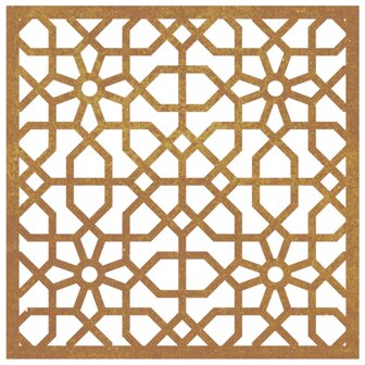 Wanddecoratie tuin Moors ontwerp 55x55 cm cortenstaal 4