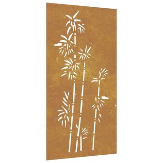 Wanddecoratie tuin bamboe-ontwerp 105x55 cm cortenstaal 2