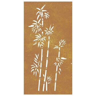 Wanddecoratie tuin bamboe-ontwerp 105x55 cm cortenstaal 4