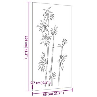 Wanddecoratie tuin bamboe-ontwerp 105x55 cm cortenstaal 8