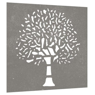 Wanddecoratie tuin boomontwerp 55x55 cm cortenstaal 3