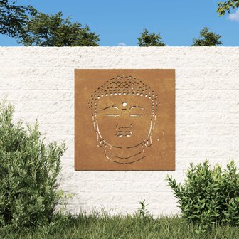 Wanddecoratie tuin boeddhahoofd-ontwerp 55x55 cm cortenstaal 1