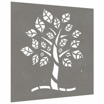 Wanddecoratie tuin boomontwerp 55x55 cm cortenstaal 3