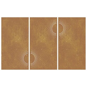 Wanddecoratie tuin 3 st zonontwerp 105x55 cm cortenstaal 4
