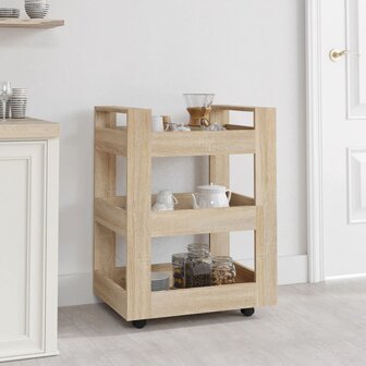 Keukentrolley 60x45x80 cm bewerkt hout sonoma eikenkleurig 1