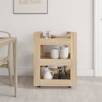 Keukentrolley 60x45x80 cm bewerkt hout sonoma eikenkleurig 3