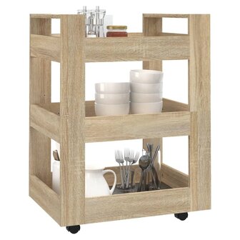 Keukentrolley 60x45x80 cm bewerkt hout sonoma eikenkleurig 4