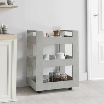 Keukentrolley 60x45x80 cm bewerkt hout betongrijs 1