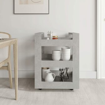 Keukentrolley 60x45x80 cm bewerkt hout betongrijs 3