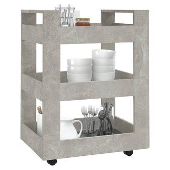 Keukentrolley 60x45x80 cm bewerkt hout betongrijs 4