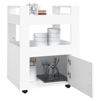 Keukentrolley 60x45x80 cm bewerkt hout wit 4