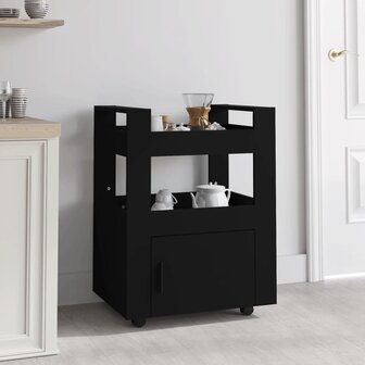 Keukentrolley 60x45x80 cm bewerkt hout zwart 1