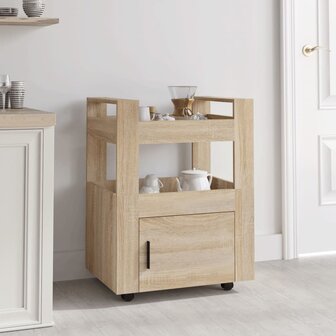 Keukentrolley 60x45x80 cm bewerkt hout sonoma eikenkleurig 1