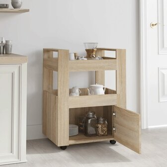 Keukentrolley 60x45x80 cm bewerkt hout sonoma eikenkleurig 3