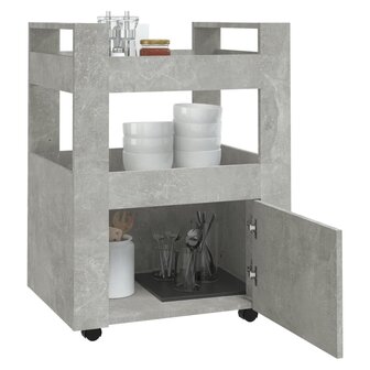 Keukentrolley 60x45x80 cm bewerkt hout betongrijs 4