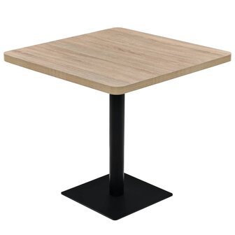 Bistrotafel vierkant 80x80x75 cm MDF en staal eikenkleur 2