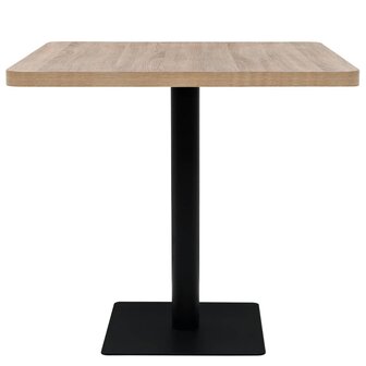 Bistrotafel vierkant 80x80x75 cm MDF en staal eikenkleur 3