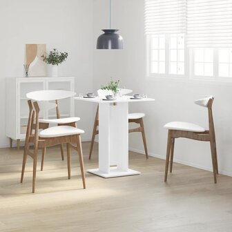Bistrotafel 60x60x75 cm bewerkt hout wit 3