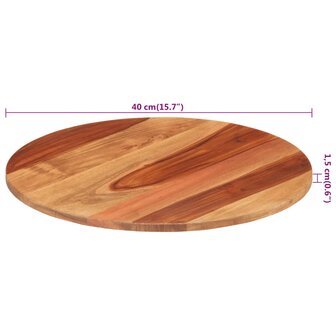 Tafelblad rond 15-16 mm 40 cm massief acaciahout 5