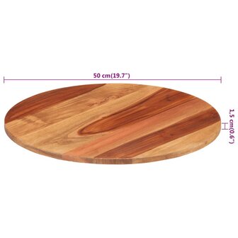 Tafelblad rond 15-16 mm 50 cm massief acaciahout 3