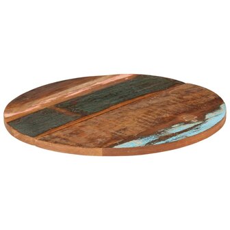 Tafelblad rond 25-27 mm 70 cm massief gerecycled hout 8