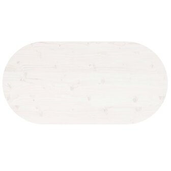 Tafelblad ovaal 100x50x2,5 cm massief grenenhout wit 4