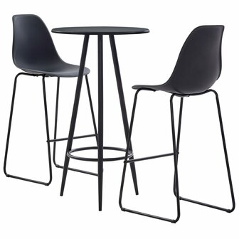 3-delige Barset kunststof zwart 1