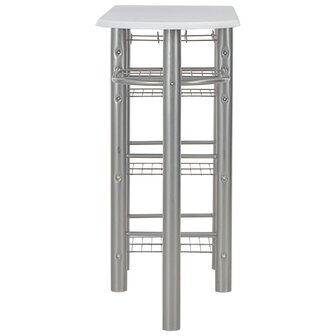 3-delige Barset met schappen hout en staal wit 5